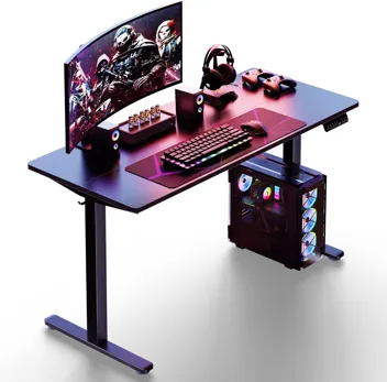 Shintenchi Electric Height Adjustable Sit Stand Desk w/ Splice Board (55" x 24", Various Colors)