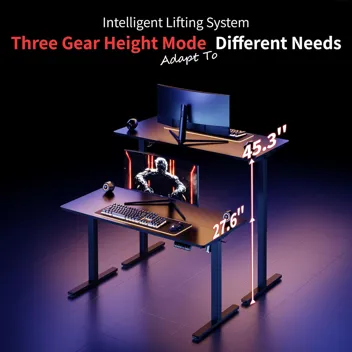 Shintenchi Electric Height Adjustable Sit Stand Desk w/ Splice Board (55" x 24", Various Colors)