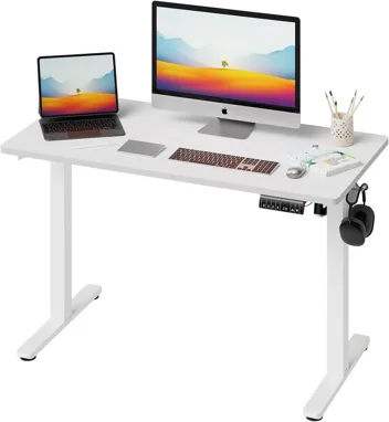 Shintenchi Electric Height Adjustable Sit Stand Desk w/ Splice Board (55" x 24", Various Colors)