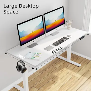 Shintenchi Electric Height Adjustable Sit Stand Desk w/ Splice Board (55" x 24", Various Colors)