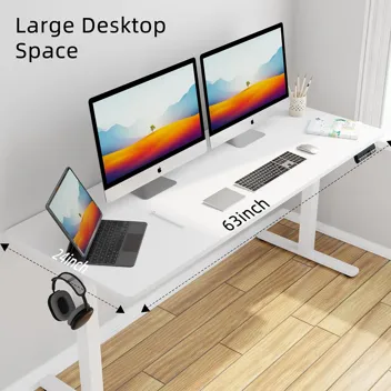 Shintenchi Electric Height Adjustable Sit Stand Desk w/ Splice Board (55" x 24", Various Colors)