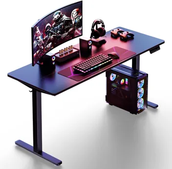 Shintenchi Electric Height Adjustable Sit Stand Desk w/ Splice Board (55" x 24", Various Colors)