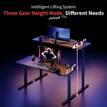 Shintenchi Electric Height Adjustable Sit Stand Desk w/ Splice Board (55" x 24", Various Colors)