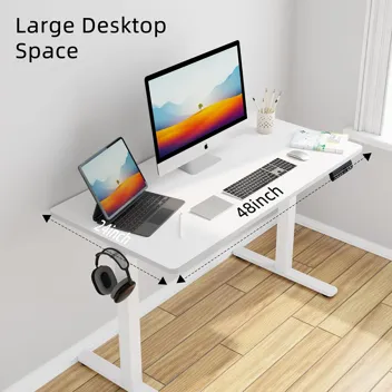 Shintenchi Electric Height Adjustable Sit Stand Desk w/ Splice Board (55" x 24", Various Colors)