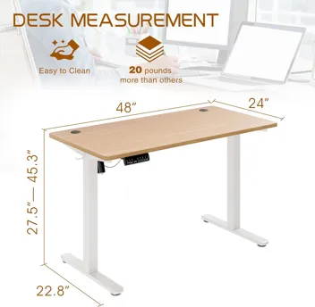 Shintenchi 63" x 24" Electric Height Adjustable Standing Desk