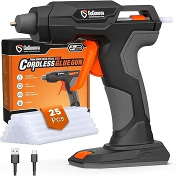 Gogonova Cordless Hot Glue Gun w/ 2Ah USB-C Rechargeable Battery & 25x Glue Sticks