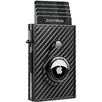 Zovyron RFID Slim Minimalist Wallet w/ Airtag Holder