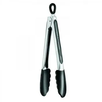 9" Stainless Steel Silicone-Tipped Tongs