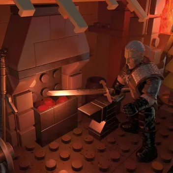 1170-Piece Mega The Witcher Geralt's Griffin Hunt Light-Up Building Set