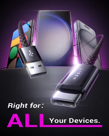 Lisen 3.2A USB-A to USB-C Cable (: 3.3ft