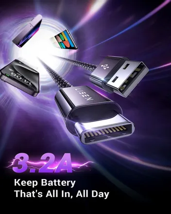 Lisen 3.2A USB-A to USB-C Cable (: 3.3ft