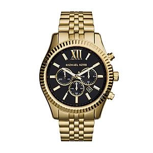 Michael Kors 44mm Lexington Chronograph Stainless Steel Watch (Gold/Black, MK8286)