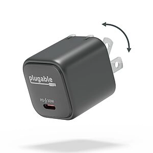 Plugable - USB C Charger, GaN, 30W, PPS