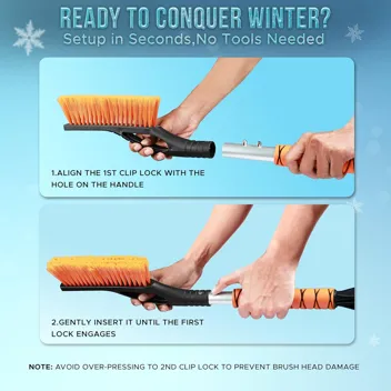 EcoNour 27" Aluminum Snow Brush w/ Ice Scrapers