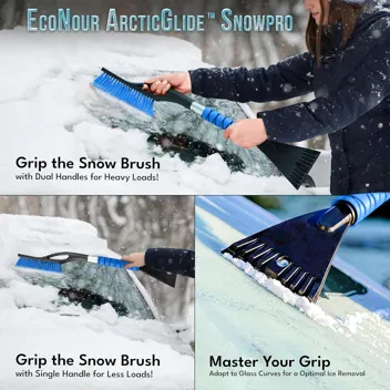 EcoNour 27" Aluminum Snow Brush w/ Ice Scrapers