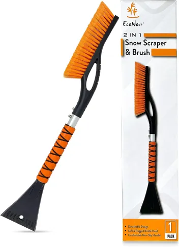 EcoNour 27" Aluminum Snow Brush w/ Ice Scrapers