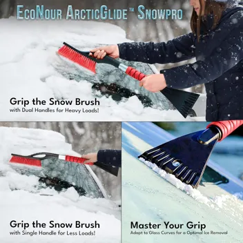 EcoNour 27" Aluminum Snow Brush w/ Ice Scrapers