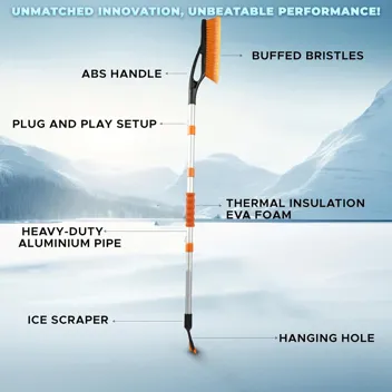 EcoNour 27" Aluminum Snow Brush w/ Ice Scrapers