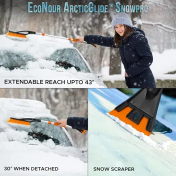 EcoNour 27" Aluminum Snow Brush w/ Ice Scrapers