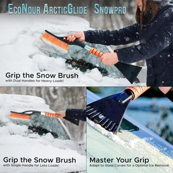 EcoNour 27" Aluminum Snow Brush w/ Ice Scrapers