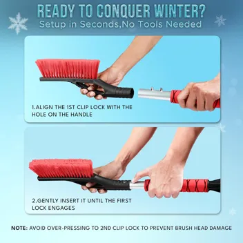 EcoNour 27" Aluminum Snow Brush w/ Ice Scrapers