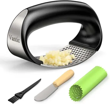 Vantic Garlic Press Rocker and Peeler (Green Color)