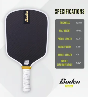 Baden Perfection 3K Pickleball Paddle (Carbon FIber Weave, Honeycomb Core)