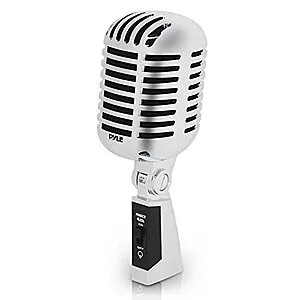 Pyle Classic Retro Dynamic Vocal Microphone PDMICR42SL (Silver)