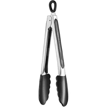 9" Stainless Steel Silicone-Tipped Tongs