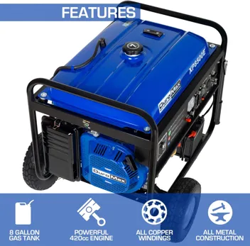 DuroMax XP4400EH Dual Fuel 4400 Watt Gas or Propane Powered Portable Generator