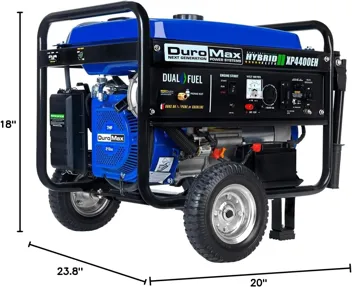 DuroMax XP4400EH Dual Fuel 4400 Watt Gas or Propane Powered Portable Generator