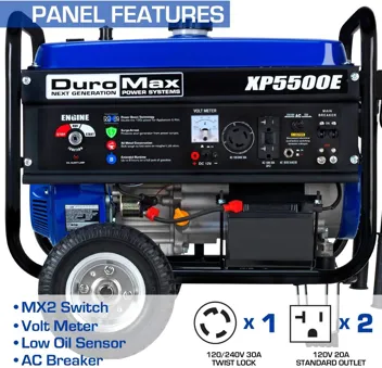 DuroMax XP4400EH Dual Fuel 4400 Watt Gas or Propane Powered Portable Generator