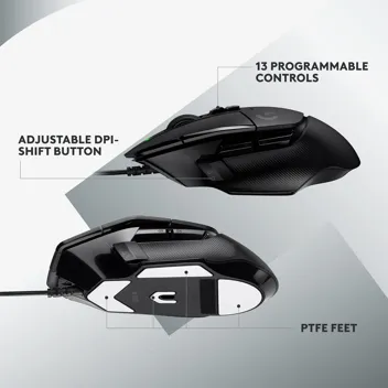 G502 X Wired Gaming Mouse - LIGHTFORCE hybrid optical-mechanical primary switches