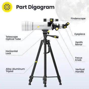 Fokoos 70mm Aperture 400mm Astronomical Telescope (20X-333X)