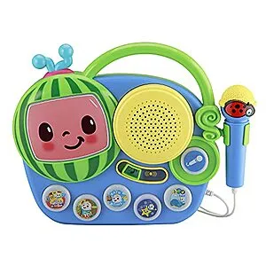 eKids Auxiliary Cocomelon Toy Singalong Boombox with Microphone for Toddlers