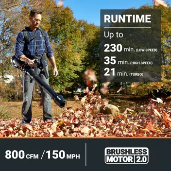 Worx 40V PRO LEAFJET Cordless Leaf Blower w/ 4.0Ah Batteries & Charger