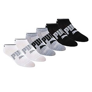 6-Pack Womens Runner Socks, Black/Grey/White Logo, 9-11