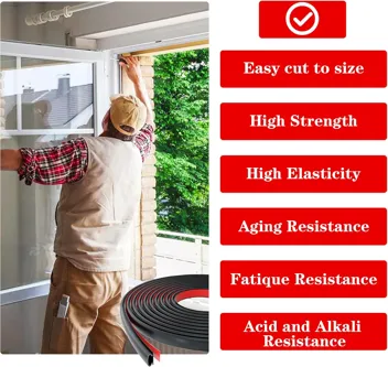 20ft D-Shape Self-Adhesive Weather Stripping (Black)