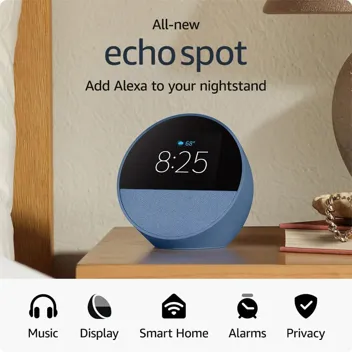 Echo Spot Smart Alexa Alarm Clock + Sengled Smart Bulb