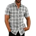 Coofandy Casual Button Down Linen Shirt