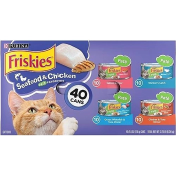 Friskies 5.5oz Wet Cat Food Pate Variety Pack Cans (40-Count)