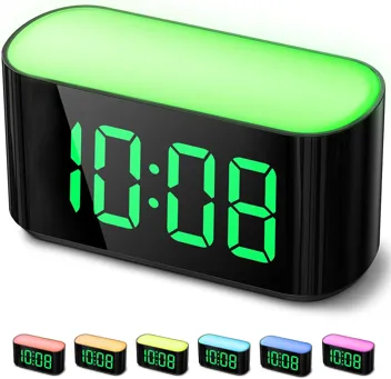 Housbay 1.5" Large Display Digital Alarm Clock with 7 Color Lights