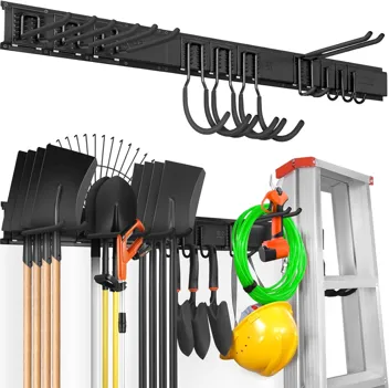 Vevor 48" Wall Mounted Garage Tool Organizer with 6x Adjustable Hooks (Max 300 lbs)