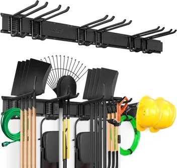 Vevor 48" Wall Mounted Garage Tool Organizer with 6x Adjustable Hooks (Max 300 lbs)