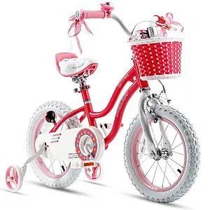 12" RoyalBaby Kids' Stargirl Bike w/ Basket & Training Wheels (Pink)