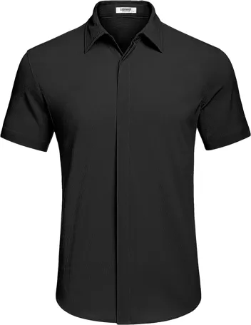 Coofandy Casual Short Sleeve Button Beach Shirt