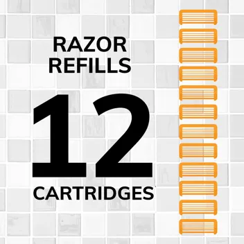 BIC Flex 5 Refillable Refill Razor Cartridges for Men, 12 Cartridges