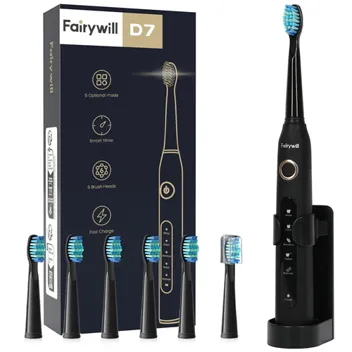 Fairywill Sonic Electric Toothbrush w/ 6 Brush heads