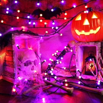 Odeetronic 262.46ft 800-LED 8-Mode Purple Orange Halloween String Light