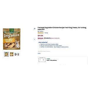 Freshpet Dognation Chicken Recipe Fresh Dog Treats, 6.4-oz bag, case of 6